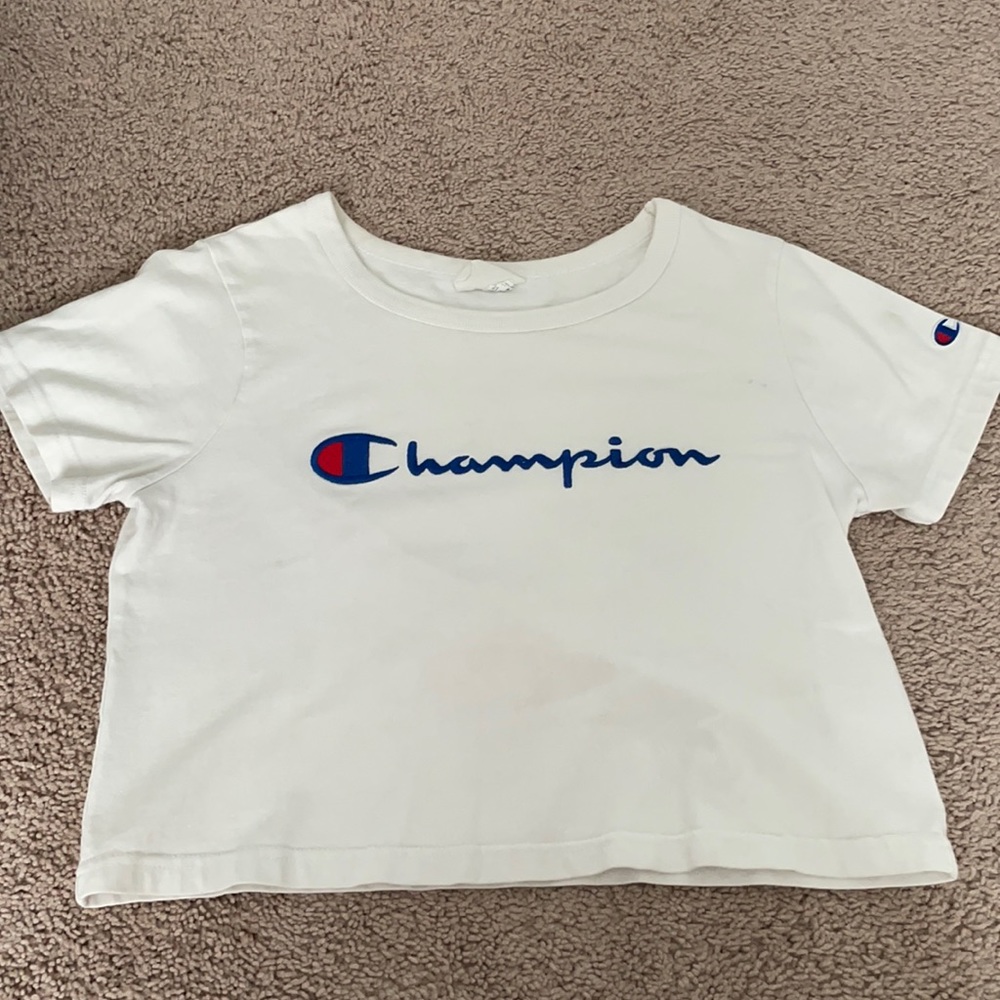 Authentic White Champion Crop Top